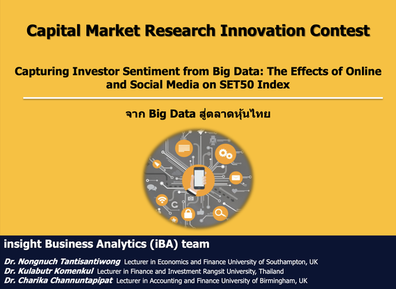 Capturing investor sentiment from Big Data: the effects of online social media on SET50 index